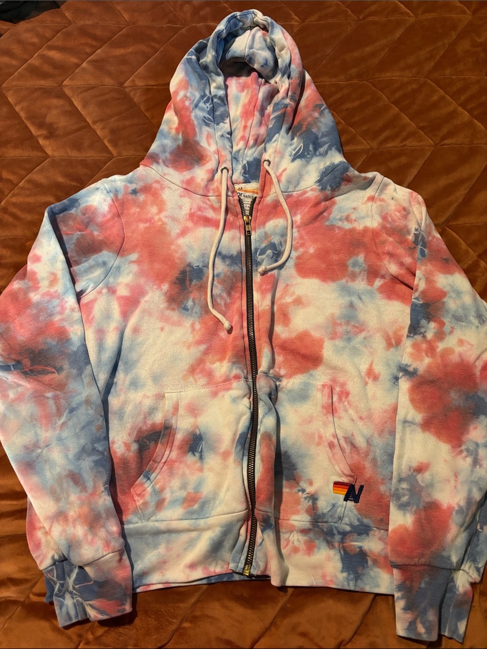 Aviator Nation Tye Dye Full Zip Hoodie